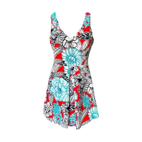 SOPRANO, WOMENS COLORFUL, FLORAL DRESS. SLEEVELESS CASUAL PULLOVER. SIZE M - Picture 2 of 7